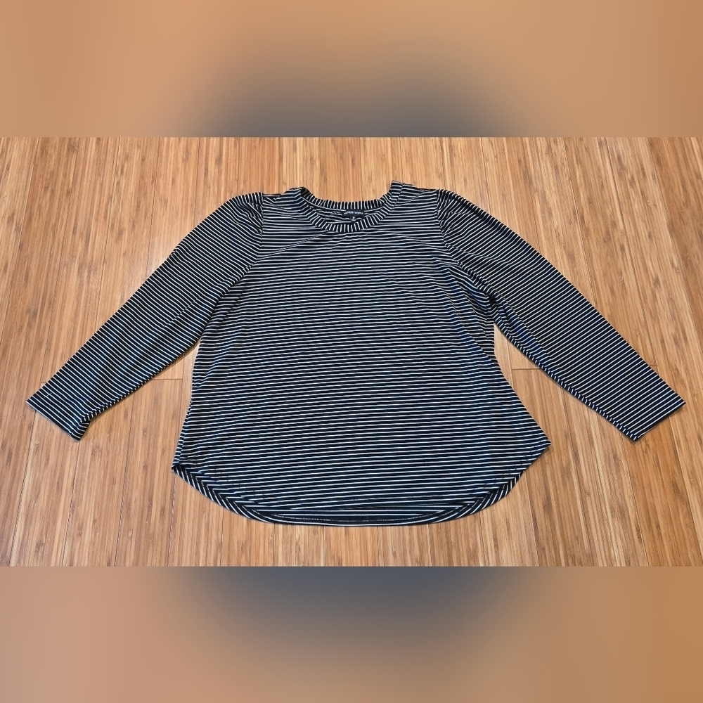 NWOT Modern Works Striped Black and White Top